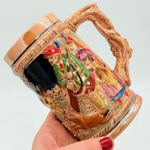 Vintage Ceramic Hunting Scene Mug
